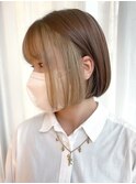 【felice MICHI 石井あすか】丸みボブ ブリーチ インナーカラー