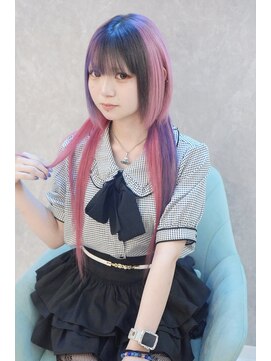 エクステカラー/ペールピンク×パープル/圧倒的ケアブリーチ