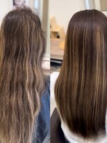 アッシュ 戸田公園店(Ash)&nbsp;白髪ぼかしハイライト×縮毛矯正