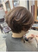 40代50代大人ショートボブ/恵比寿渋谷/白髪ぼかしハイライト2601