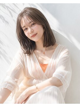 アッシュ 学芸大学店(Ash) ミディアムボブ/大人女性/ラテ系カラー/脱白髪染め/白髪ぼかし