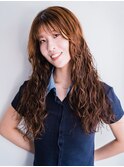 ロングウェーブパーマ×レイヤーカット【岡山】くるくるパーマ