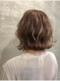 [Ayaco] 切りっぱなしボブ/ヌーディーベージュ/ハイライト