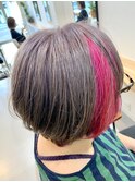 派手髪/シルバー系カラー/カラーバター/ピンク