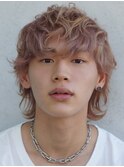 メンズマッシュウルフパーマツイストスパイラル