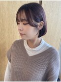 ピンクブラウン/暖色/近鉄奈良/髪質改善/ボブ/顔まわり/前髪