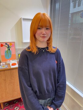ヘアーアイスカルテット(HAIR ICI QUARTET) 大人可愛い艶髪オレンジベージュくびれウルフロングレイヤー
