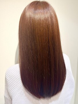 エイクス ヘア デザイン×美髪クリニック 千葉(AQs hair design) 甘さと上品の絶妙バランスなピンクアプリコットカラー♪小西 輝