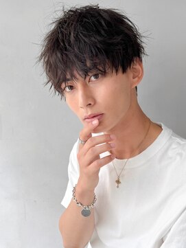 キリ 表参道(kyli) スパイキーショート ブルーブラック フェザーパーマサーフカール