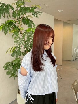 クム 横浜(qumu) 【qumu 横浜】顔周りレイヤー×レッドブラウン