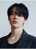 ナチュラルセンターパート韓国黒髪ニュアンスパーマ