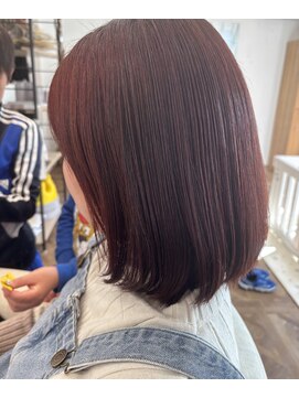 ガーネットカラー☆ナチュラルボブ