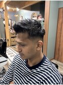 MEN’S HAIR/サーフカール/刈り上げセンターパート/柏