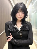 パルス ヨコハマ(PULSE yokohama) 小顔ロングワンホンレイヤーカットハッシュカットブルーブラック