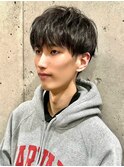 爽やか黒髪メンズカットシースルーマッシュ束感ショート20代30代