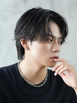 メンズヘアフェイス(Men's hair FACE。) 色気センターパート/大人毛流れ