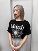 beige/ホワイトベージュ ハイトーンボブ ブリーチカラー