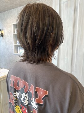 キャアリー(Caary) 福山市美容室Caaryトレンドウルフヘア夏ヘアオリーブカラー