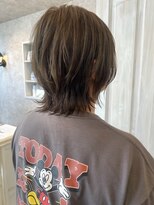 キャアリー(Caary) 福山市美容室Caaryトレンドウルフヘア夏ヘアオリーブカラー