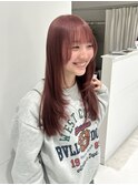 ピンクベージュレイヤーカット