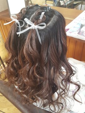 エクステンション クーチャー(Extention Cu'cha) 編み込みツイン風ハーフアップ(^O^)