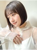 美シルエットボブ#切りっぱなしボブ#美髪#ピンクブラウン