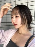 前髪カラーホワイトベージュイヤリングカラー!