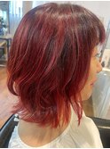 前髪/アンブレラカラー/こなれミディ/イメチェン/ウェーブパーマ