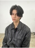 メンズセンターパートミディアムカルマパーマボブマッシュウルフ