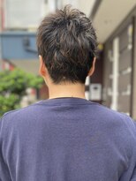 サロン ハナノ(Salon Hanano) メンズハイライトフェザーパーマミニウルフ30代刈り上げショート