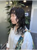 ハイライトカラーアプリコットオレンジくびれヘア