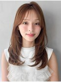 大人可愛い外ハネボブセミディサイドバングナチュラルカール