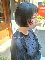 ウィーク 梅田(UiiC)&nbsp;暗髪ヘア◆ミニボブ 顔まわりレイヤー【uiicumeda sachi】