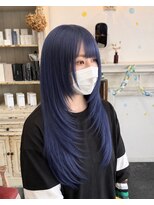 セットアップ 岡山北長瀬店(SET-UP) (ブリーチカラー) レイヤーカット×ブルーラベンダー