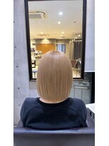 モードケイズ 西宮(MODE K's)&nbsp;ハイトーンベージュ切りっぱなしボブ/西宮/ブリーチカラー