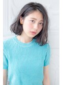 【sand絹村】小顔斜めバングカジュアルウェーブヘアー