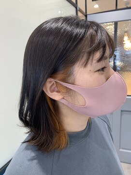 シー バイ ロンド 新宿(Sea by Lond) インナーオレンジの切りっぱなしボブ♪