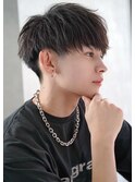 ツーブロック刈り上げマッシュナチュラルコンマバング