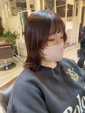 クッキー ヘアーアンドメイク(COOKIE Hair&Make) 【COOKIE】ピンクブラウン×外ハネレイヤーボブ