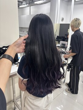 アライブ ハラジュク(ALIVE harajuku) 【ALIVE 夕貴】色落ちグレーのパープルグラデーションカラー