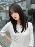 暗髪黒髪イメチェン/ハイレイヤーカット韓国ヘアハッシュカット