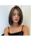 ボブレイヤーカット髪質改善ショートボブグレージュミニボブ韓国
