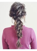 編みおろしヘアアレンジ