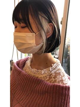 ラボヌールヘアーレーヴ 池袋店(La Bonheur hair reve) ホワイトブロンド　インナーカラー