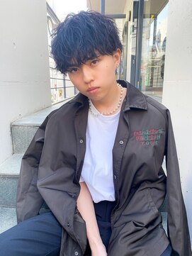 ヒビヲ(HIBIO) ツイストスパイラルパーマツーブロックメンズマッシュメンズヘア