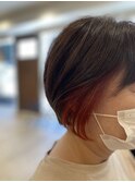 イヤリングカラー、赤