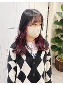 インナーカラー×コントラストカラー×レッド