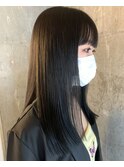 【チクロ】前髪ぱっつん　黒髪ロング