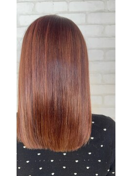 ビス ヘア アンド ビューティー 西新井店(Vis Hair＆Beauty) 20代30代ロングボブブリーチ無しダブルカラーレッドブラウン