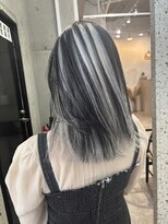ラニヘアサロン(lani hair salon)&nbsp;ホワイト×ブラック/ブロックカラー/デザインカラー/ハイトーン/